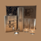 Engraved Stainless Steel Flask Cigar Holder Shot Glasses Funnel Walnut Box 